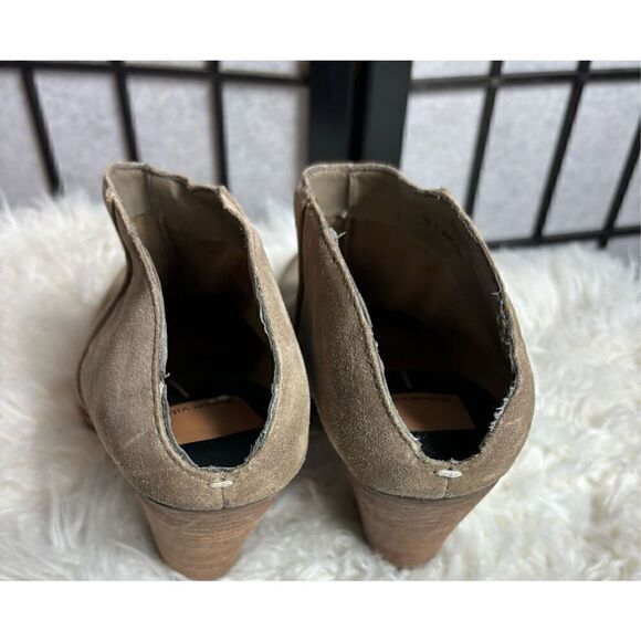 Dolce Vita Tan Suede Heeled Ankle Boots - Picture 5 of 9